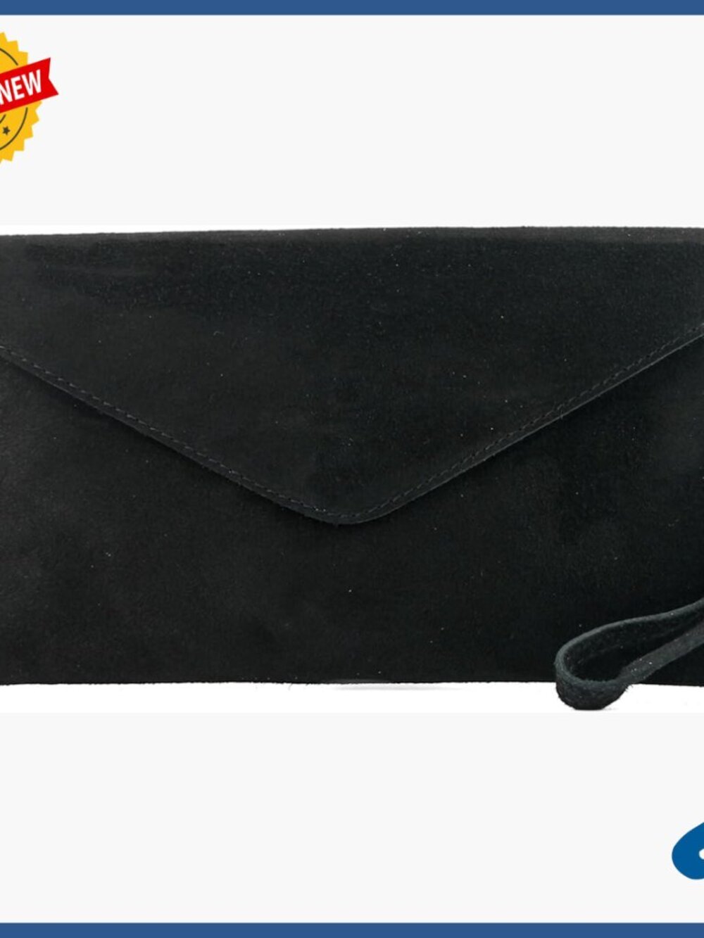 Suede Leather Clutch Evening Bag with Adjustable Strap, 30x16cm